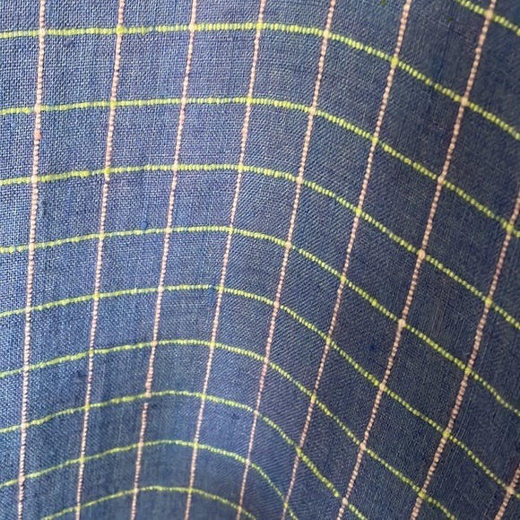 Flax Linen Plaid Button Up Oversized Top - Picture 3 of 7